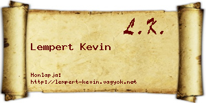 Lempert Kevin névjegykártya